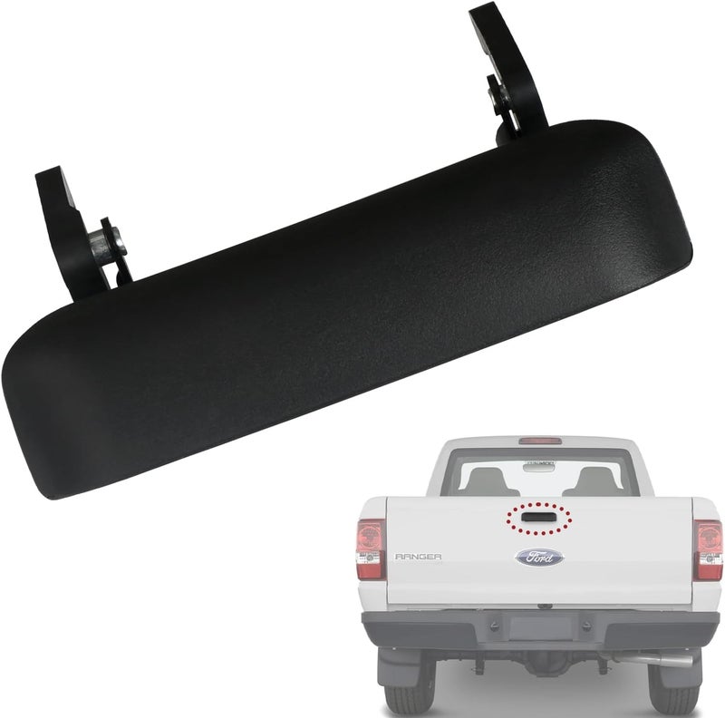 TQPONLY TQPONLT Tailgate Door Handle | Compatible with 1998-2011 Ford Ranger,2001-2010 Mazda B2300 B3000 B4000 Truck | Replace 77872 1L5Z-9943400-AAA Rear Tail Gate Latch Handle (Textured Black) - Image 1